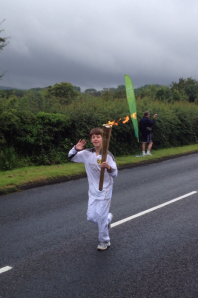 The Olympic torch enjoying a typical British summer